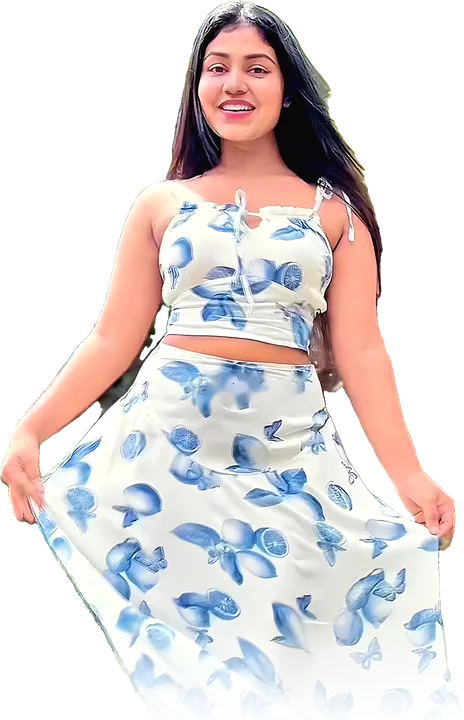 STYLE 365 model in the blue blossom co-ord set